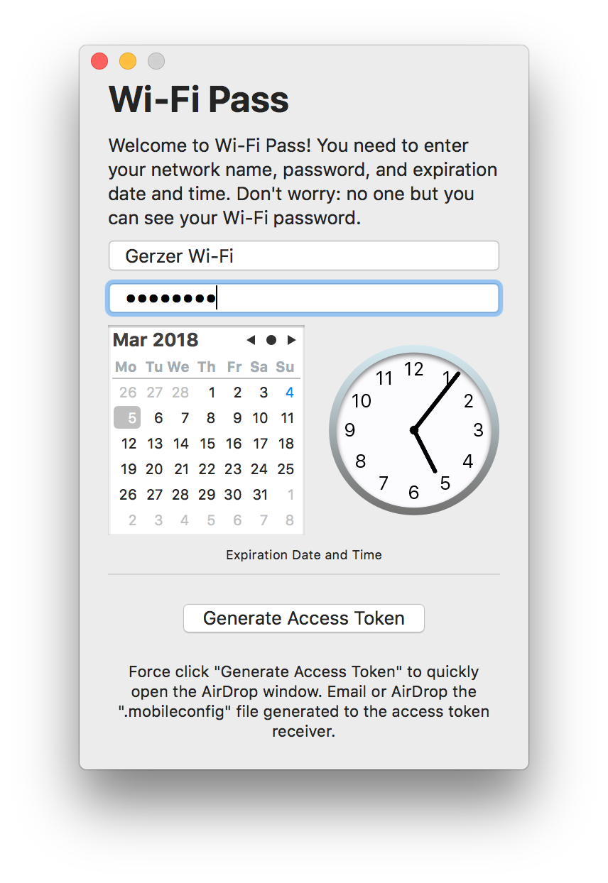 Screenshot 1 of Wi-Fi Pass for macOS